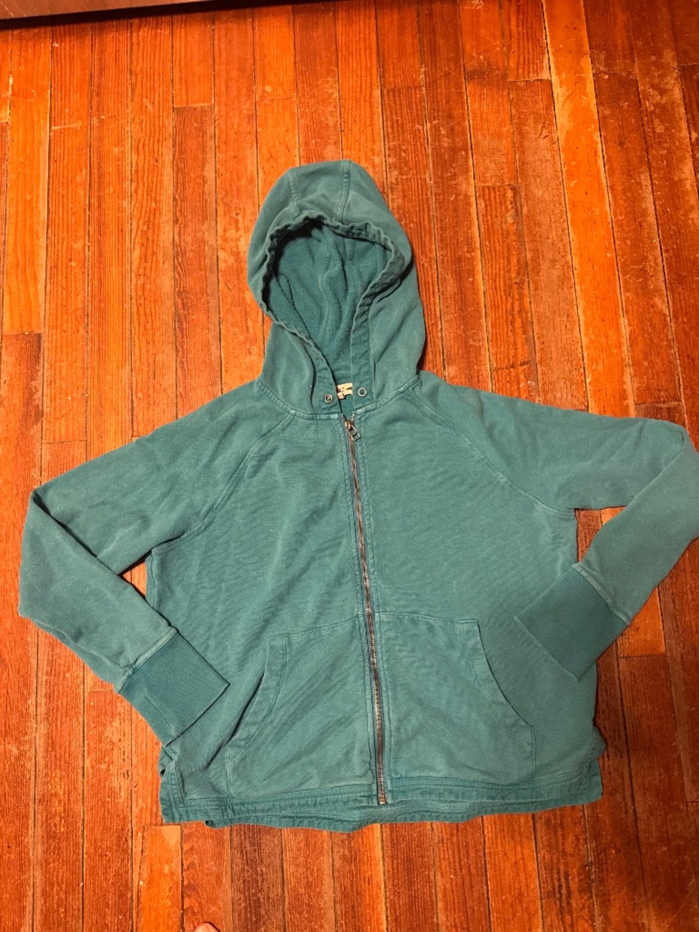 Organic cotton blend Toad&Co full zip hoodie size small no drawstring  in a beau